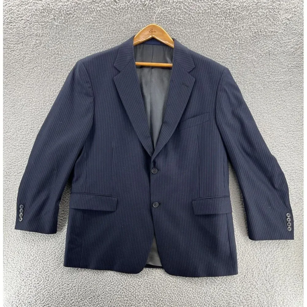 Daniel Cremieux Performance Loro Piana 44S Blue Sports Coat Blazer‎ Stripe ITALY